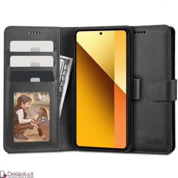 Dirbtinos odos dėklas su 4 skyreliais - juodas (Xiaomi Redmi Note 13 Pro 5G/Poco X6 5G)